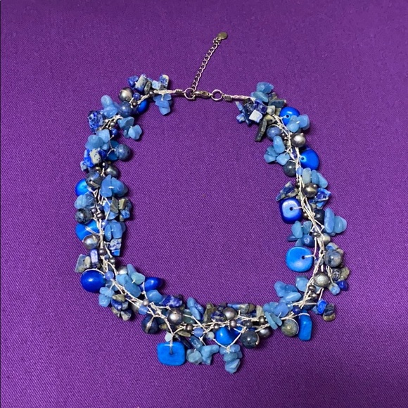 15” Lapis lazure crystal necklace - Picture 2 of 7